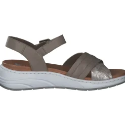 Rieker 64301, Keilsandaletten, Damen, seal/rose-metallic