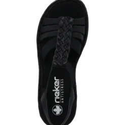 Rieker 60809, Keilsandaletten, Damen, Schwarz