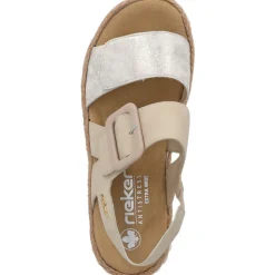 Rieker 69260, Keilsandaletten, Damen, beige-gold/perle