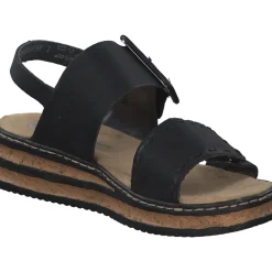 Rieker 62950, Keilsandaletten, Damen, Schwarz