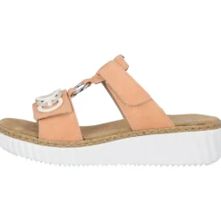 Rieker 63294, Plateau-Pantoletten, Damen, aprikot/offwhite/fog-silver