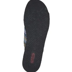 Rieker 62968, Plateau-Pantoletten, Damen, blau-multi/aqua