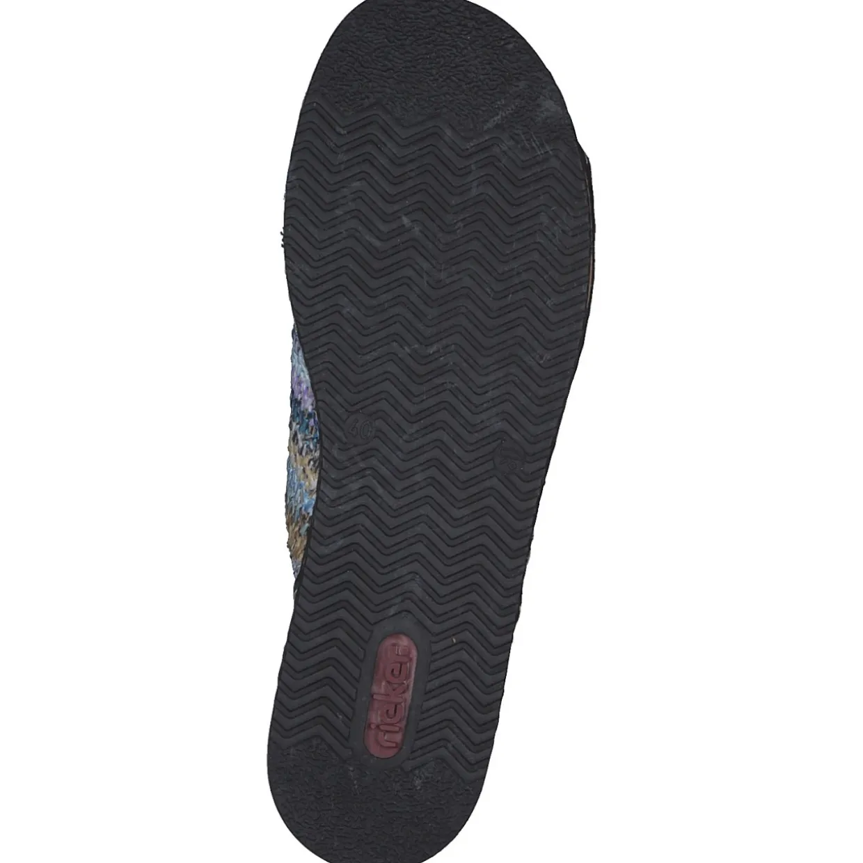 Rieker 62968, Plateau-Pantoletten, Damen, blau-multi/aqua