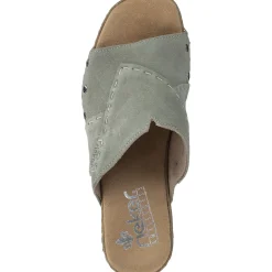 Rieker 67087, Plateau-Pantoletten, Damen, pistazie