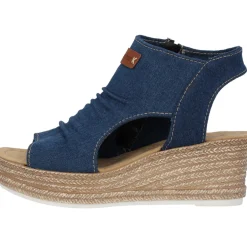 Rieker 68791, Plateau-Sandaletten, Damen, denim/cayenee