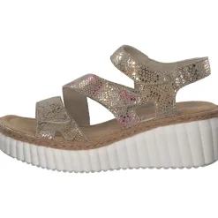 Rieker 69157, Plateau-Sandaletten, Damen, Beige