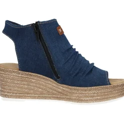 Rieker 68791, Plateau-Sandaletten, Damen, denim/cayenee