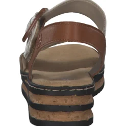 Rieker 62964, Plateau-Sandaletten, Damen, camel/offwhite/beige-gold/caye