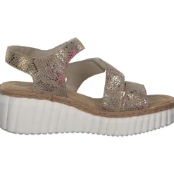 Rieker 69157, Plateau-Sandaletten, Damen, Beige