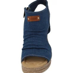 Rieker 68791, Plateau-Sandaletten, Damen, denim/cayenee