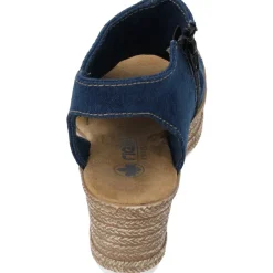 Rieker 68791, Plateau-Sandaletten, Damen, denim/cayenee