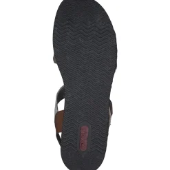 Rieker 62964, Plateau-Sandaletten, Damen, camel/offwhite/beige-gold/caye