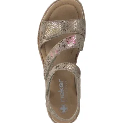 Rieker 69157, Plateau-Sandaletten, Damen, Beige