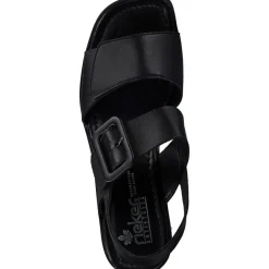Rieker 62663, Plateau-Sandaletten, Damen, Schwarz