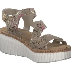 Rieker 69157, Plateau-Sandaletten, Damen, Beige