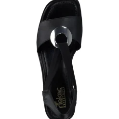 Rieker 62662, Sandaletten, Damen, schwarz/schwarz