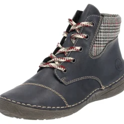 Rieker 52541, Schnürstiefel, Damen, ozean/grau-rost