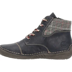 Rieker 52541, Schnürstiefel, Damen, ozean/grau-rost