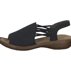 Rieker 608D1, Keilsandaletten, Damen, Schwarz