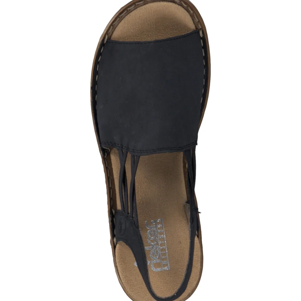 Rieker 608D1, Keilsandaletten, Damen, Schwarz