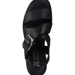 Rieker Evolution W1550, Plateau-Sandaletten, Damen, Schwarz