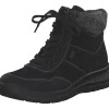 Rieker L7710-00, Schnürstiefel, Damen, schwarz/schwarz/anthrazit