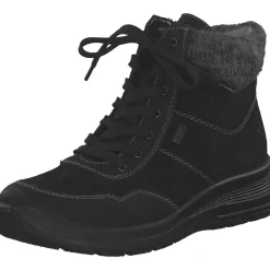 Rieker L7710-00, Schnürstiefel, Damen, schwarz/schwarz/anthrazit