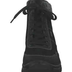 Rieker L7710-00, Schnürstiefel, Damen, schwarz/schwarz/anthrazit