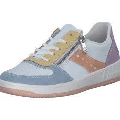 Rieker M5520, Schnürschuhe, Damen, aqua/weiss/sun/aprikot/blassli