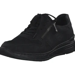 Rieker M0031, Schnürschuhe, Damen, schwarz/schwarz/schwarz
