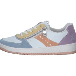 Rieker M5520, Schnürschuhe, Damen, aqua/weiss/sun/aprikot/blassli