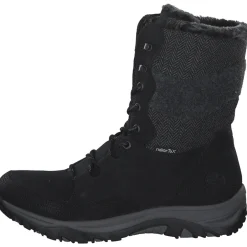 Rieker M9643, Schnürstiefel, Damen, schwarz/schwarz/grau/anthrazit