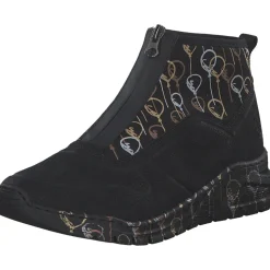 Rieker M4953, Stiefeletten, Damen, schwarz/schwarz-metallic