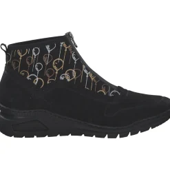 Rieker M4953, Stiefeletten, Damen, schwarz/schwarz-metallic