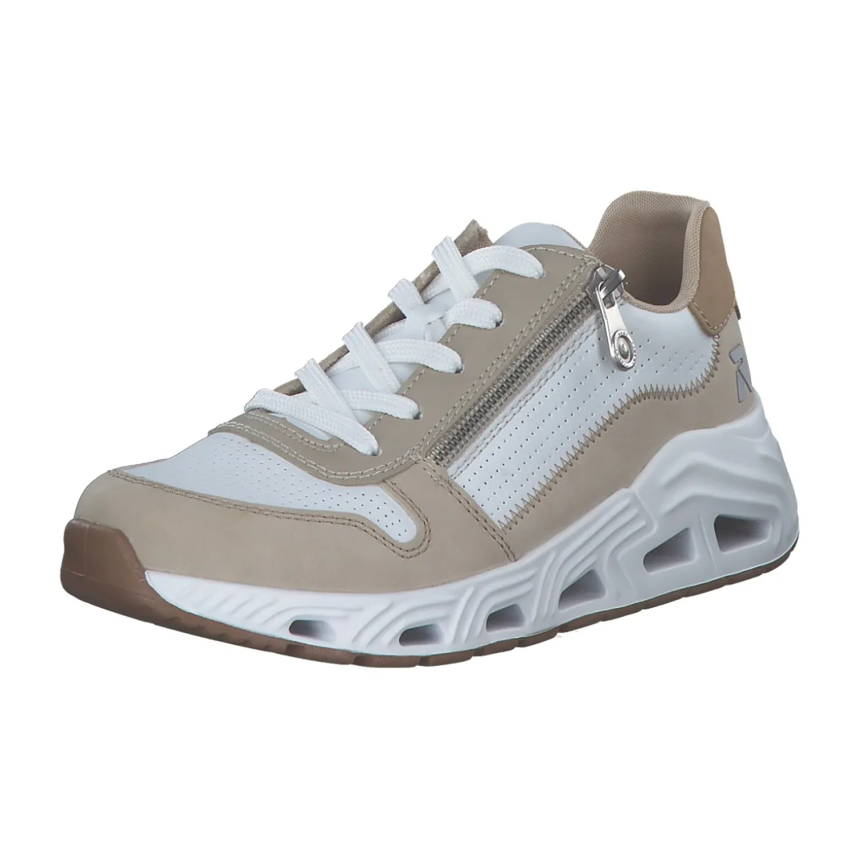 Rieker N5204, Schnürschuhe, Damen, ginger/weiss/lehm/marble