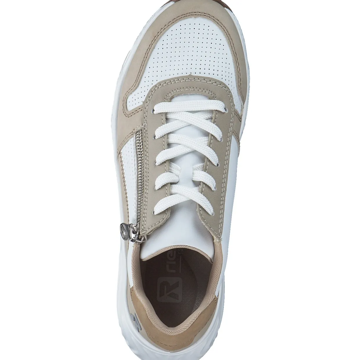 Rieker N5204, Schnürschuhe, Damen, ginger/weiss/lehm/marble