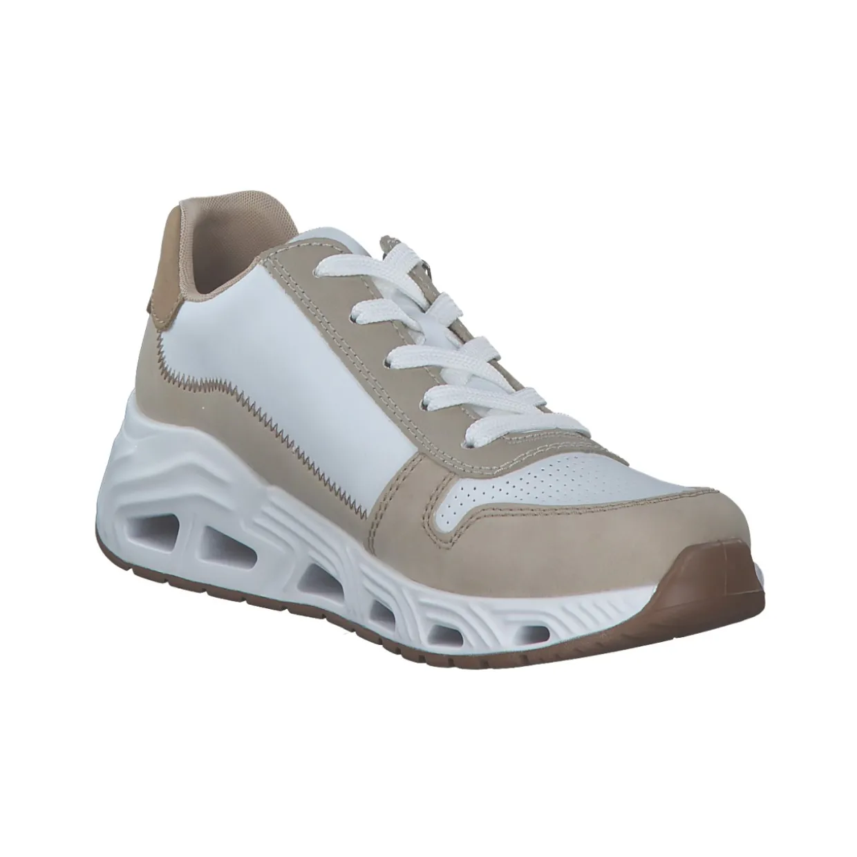 Rieker N5204, Schnürschuhe, Damen, ginger/weiss/lehm/marble