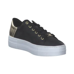 Rieker N4931, Schnürschuhe, Damen, schwarz/lightgold/schwarz
