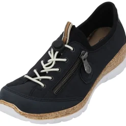 Rieker N4263, Sneakers Low, Damen, Pazifik Marine Schwarz