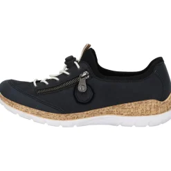 Rieker N4263, Sneakers Low, Damen, Pazifik Marine Schwarz