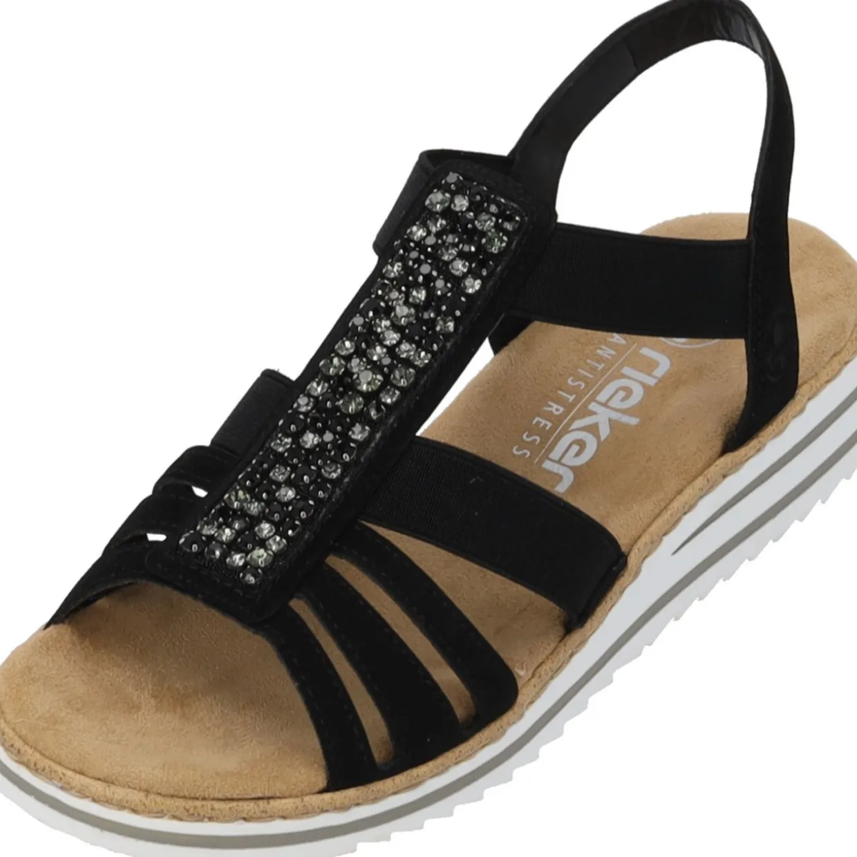 Rieker V0652, Keilsandaletten, Damen, Schwarz