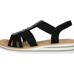 Rieker V0652, Keilsandaletten, Damen, Schwarz