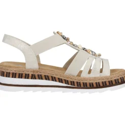 Rieker V7949, Keilsandaletten, Damen, Beige