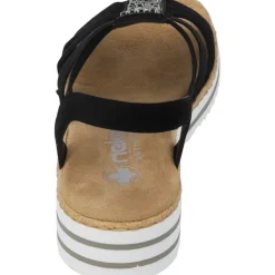 Rieker V0652, Keilsandaletten, Damen, Schwarz