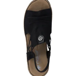 Rieker V7972, Keilsandaletten, Damen, Schwarz