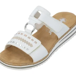 Rieker V0636, Plateau-Pantoletten, Damen, weiss/argento/rosegold
