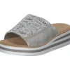 Rieker V0290, Plateau-Pantoletten, Damen, kreide-silver/fog-silver