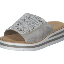 Rieker V0290, Plateau-Pantoletten, Damen, kreide-silver/fog-silver