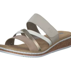 Rieker V3652, Plateau-Pantoletten, Damen, Rot