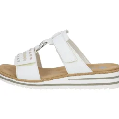 Rieker V0636, Plateau-Pantoletten, Damen, weiss/argento/rosegold